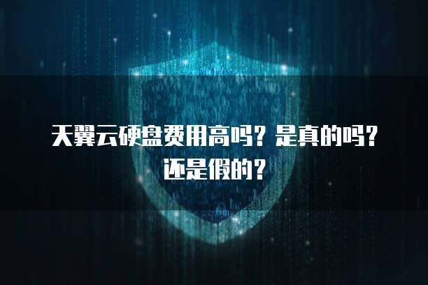 天翼云硬盘费用高吗?是真的吗?还是假的?