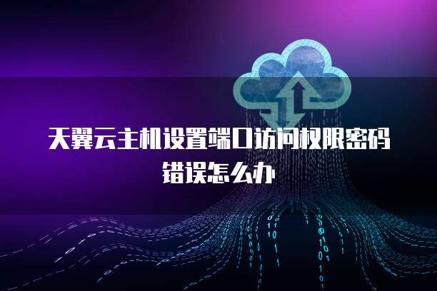 天翼云主机设置端口访问权限密码错误怎么办