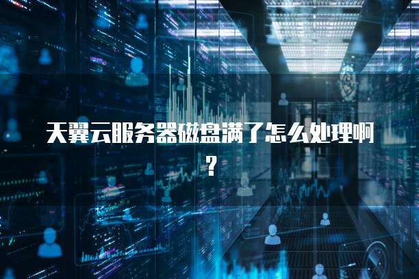 天翼云服务器磁盘满了怎么处理啊?