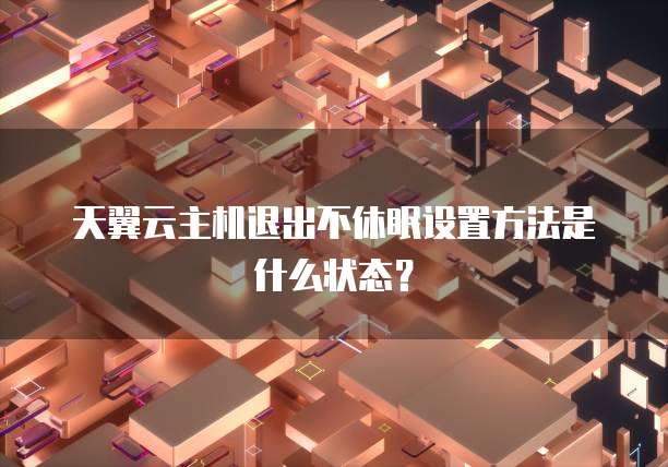 天翼云主机退出不休眠设置方法是什么状态?