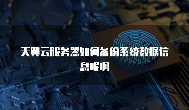 天翼云服务器如何备份系统数据信息呢啊