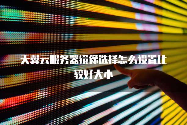 天翼云服务器镜像选择怎么设置比较好大小