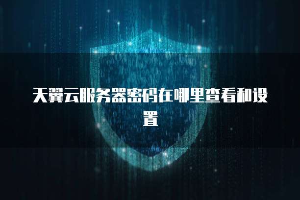 天翼云服务器密码在哪里查看和设置