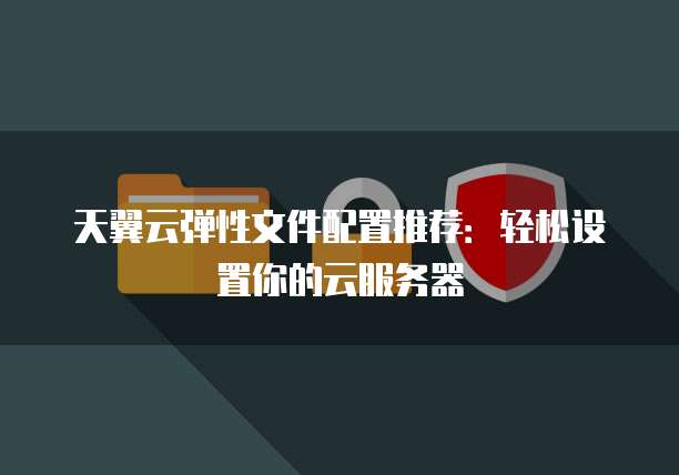 天翼云弹性文件配置推荐:轻松设置你的云服务器