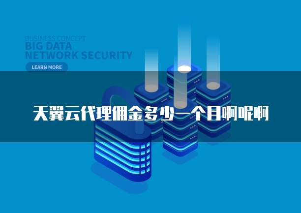 天翼云代理佣金多少一个月啊呢啊