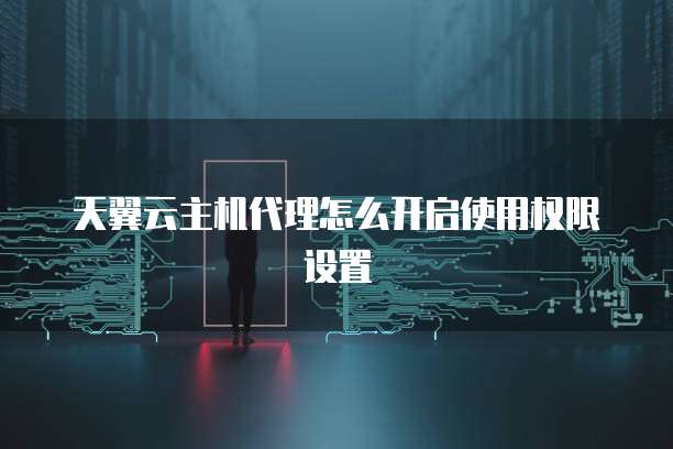 天翼云主机代理怎么开启使用权限设置