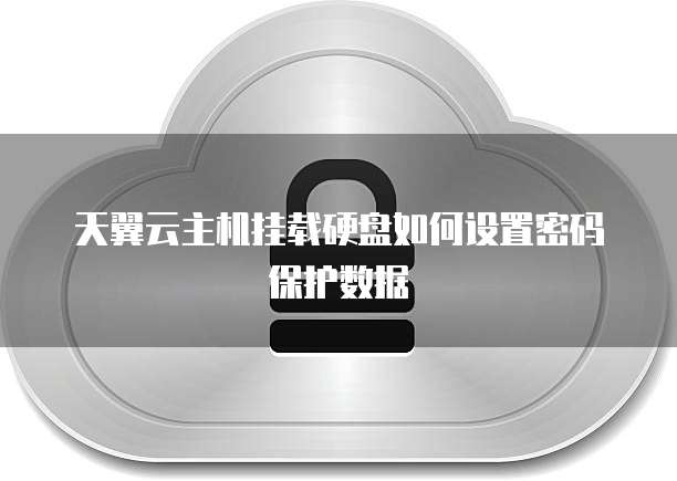 天翼云主机挂载硬盘如何设置密码保护数据
