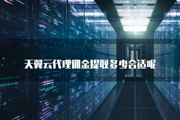 天翼云代理佣金提取多少合适呢