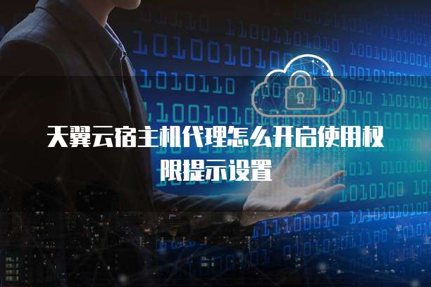 天翼云宿主机代理怎么开启使用权限提示设置
