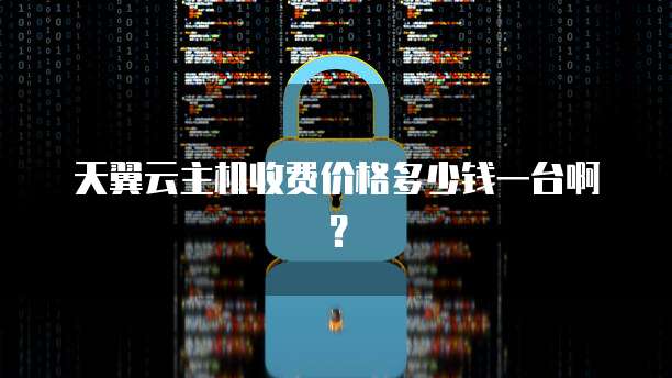 天翼云主机收费价格多少钱一台啊?