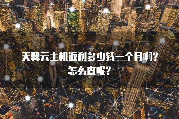 天翼云主机返利多少钱一个月啊?怎么查呢?
