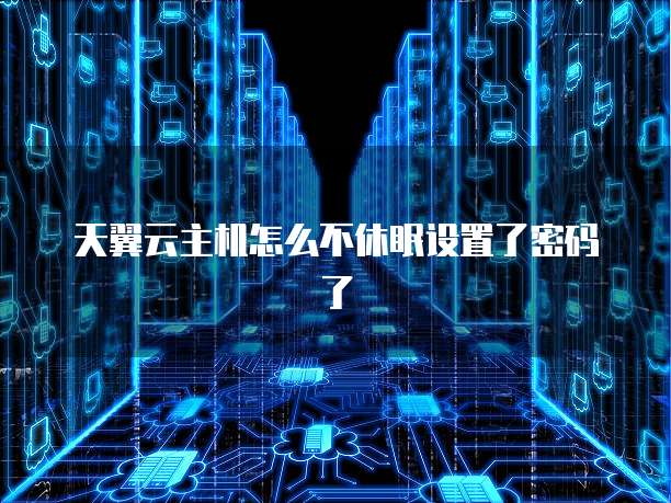 天翼云主机怎么不休眠设置了密码了