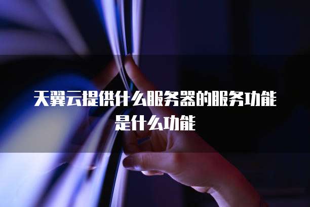 天翼云提供什么服务器的服务功能是什么功能