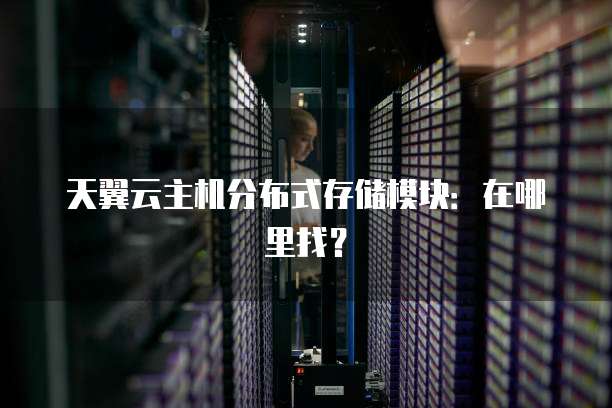 天翼云主机分布式存储模块:在哪里找?