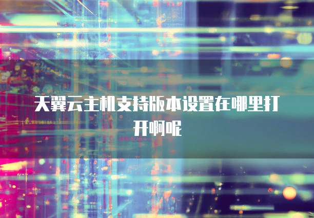 天翼云主机支持版本设置在哪里打开啊呢