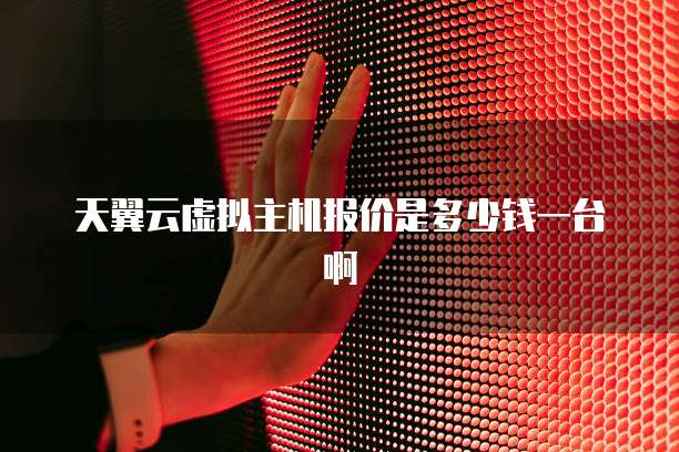 天翼云虚拟主机报价是多少钱一台啊