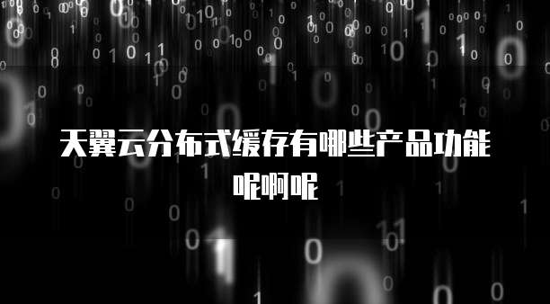 天翼云分布式缓存有哪些产品功能呢啊呢