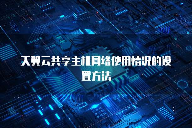 天翼云共享主机网络使用情况的设置方法