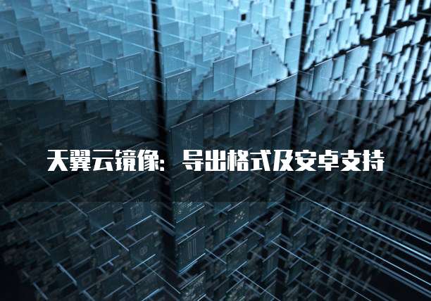 天翼云镜像:导出格式及安卓支持