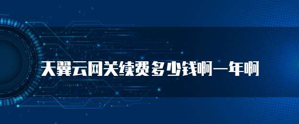 天翼云网关续费多少钱啊一年啊