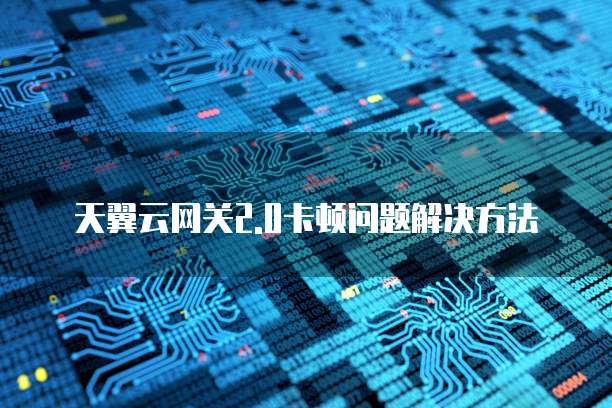 天翼云网关2.0卡顿问题解决方法