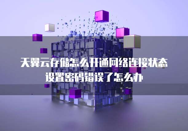 天翼云存储怎么开通网络连接状态设置密码错误了怎么办