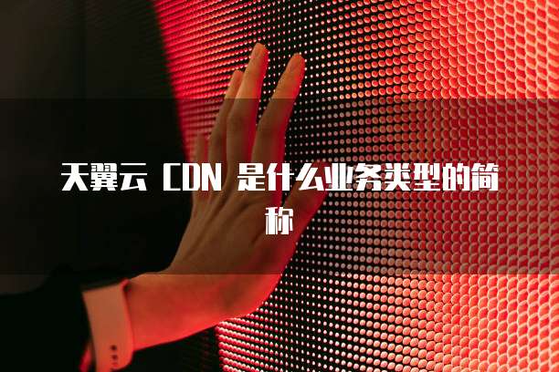 天翼云 CDN 是什么业务类型的简称