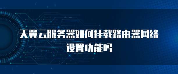 天翼云服务器如何挂载路由器网络设置功能吗