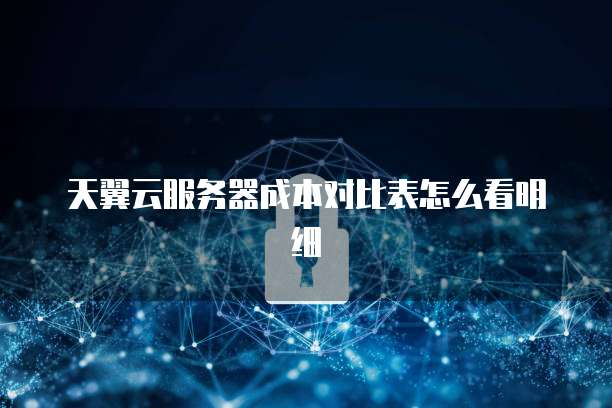 天翼云服务器成本对比表怎么看明细