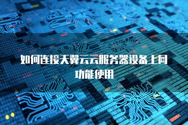 如何连接天翼云云服务器设备上网功能使用