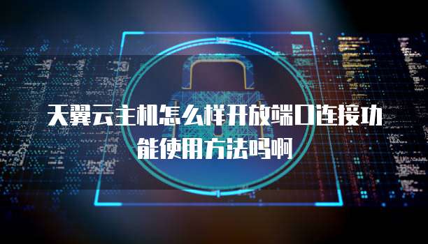 天翼云主机怎么样开放端口连接功能使用方法吗啊