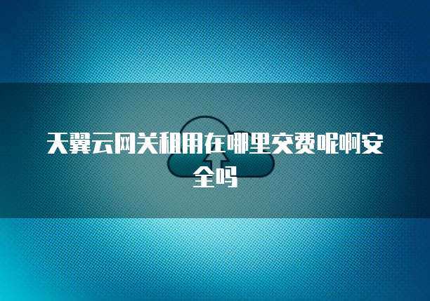 天翼云网关租用在哪里交费呢啊安全吗