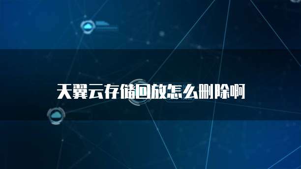 天翼云存储回放怎么删除啊