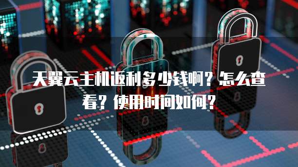 天翼云主机返利多少钱啊?怎么查看?使用时间如何?