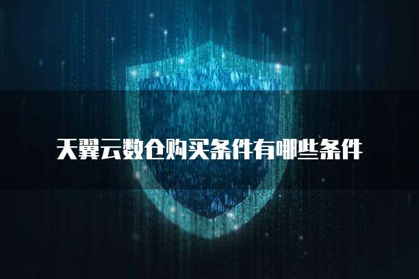 天翼云数仓购买条件有哪些条件