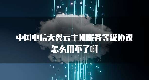 中国电信天翼云主机服务等级协议怎么用不了啊
