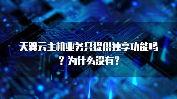 天翼云主机业务只提供独享功能吗?为什么没有?