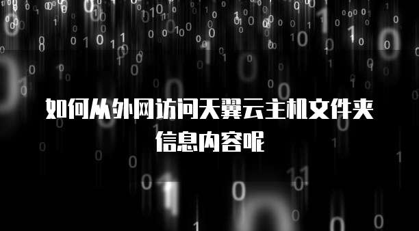 如何从外网访问天翼云主机文件夹信息内容呢