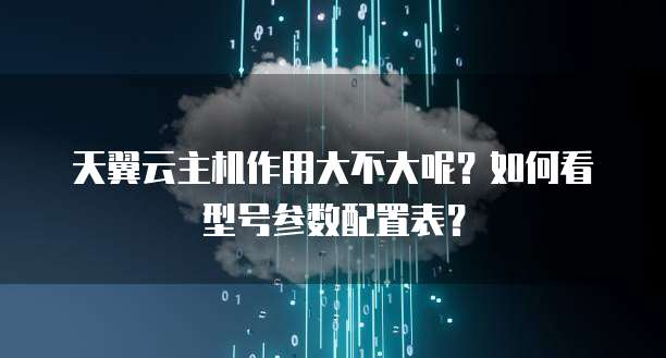 天翼云主机作用大不大呢?如何看型号参数配置表?