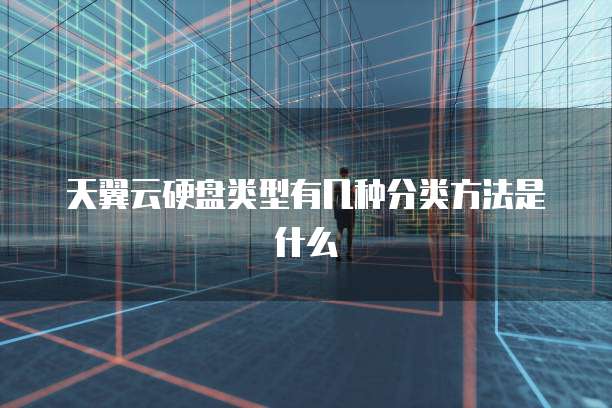 天翼云硬盘类型有几种分类方法是什么