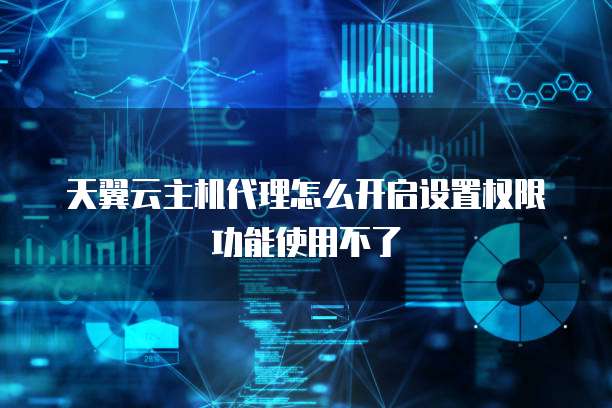 天翼云主机代理怎么开启设置权限功能使用不了