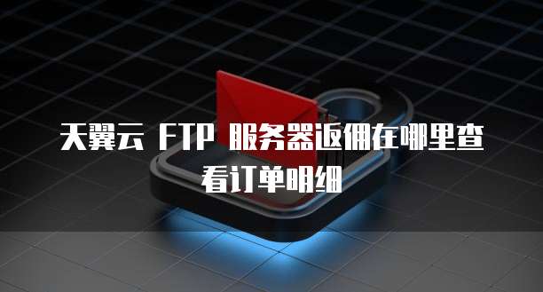 天翼云 FTP 服务器返佣在哪里查看订单明细