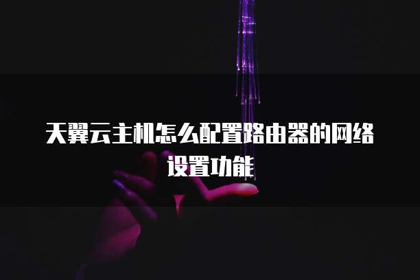 天翼云主机怎么配置路由器的网络设置功能