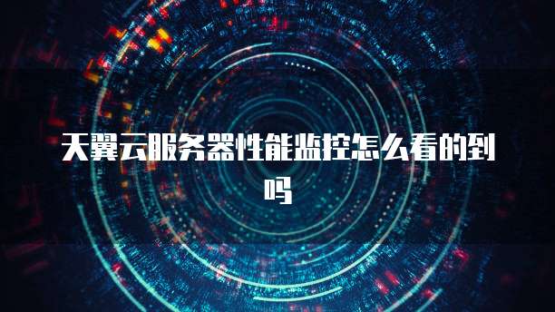 天翼云服务器性能监控怎么看的到吗
