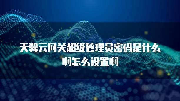 天翼云网关超级管理员密码是什么啊怎么设置啊