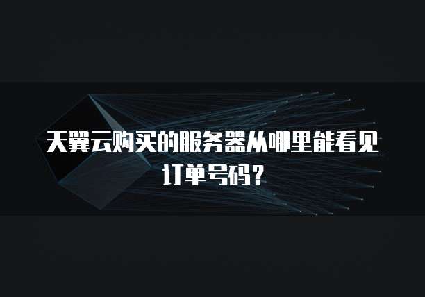 天翼云购买的服务器从哪里能看见订单号码？