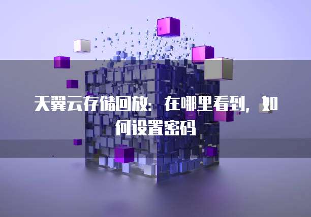 天翼云存储回放:在哪里看到,如何设置密码