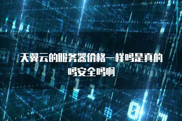 天翼云的服务器价格一样吗是真的吗安全吗啊