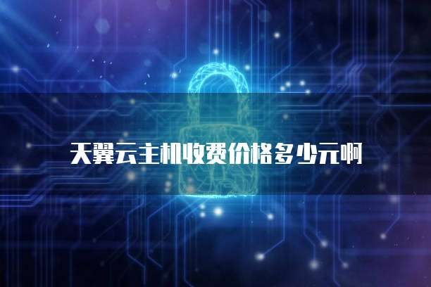 天翼云主机收费价格多少元啊