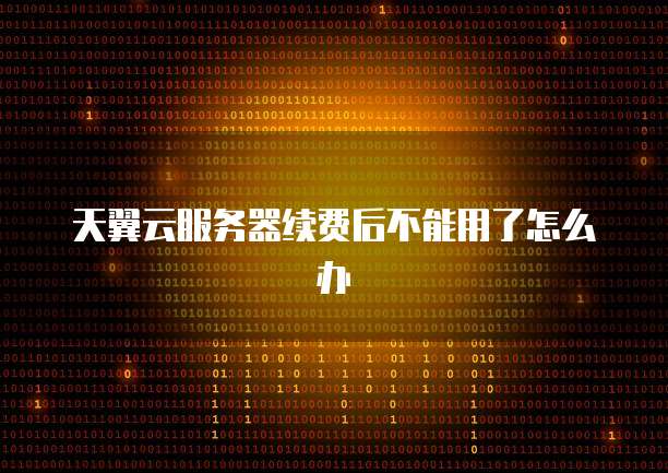 天翼云服务器续费后不能用了怎么办